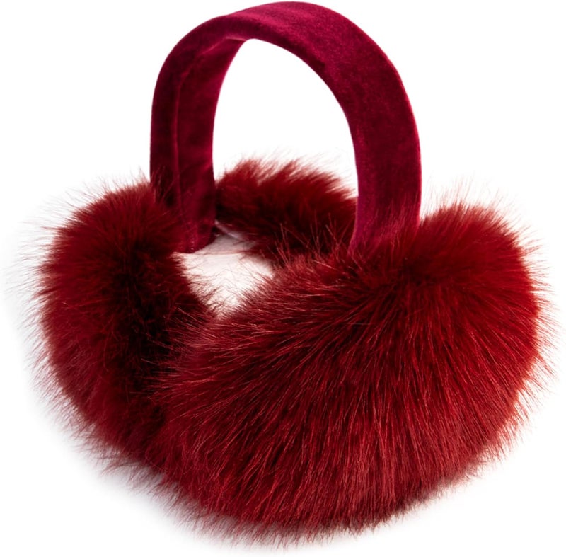 FSTEOE Women Winter Ear Muffs Foldable Girl Ear Warmer Fashion Furry Earmuff Soft Ear Cover Cold Weather - Image 1